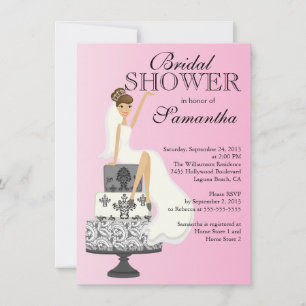 Modern Brunette Bride Bridal Shower Invitation