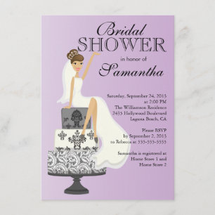 Modern Brunette Bride Bridal Shower Invitation