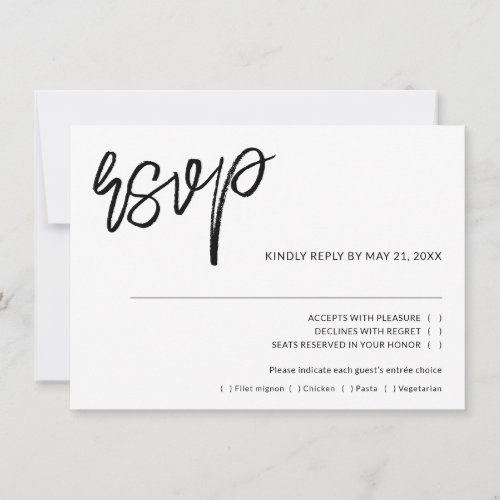 Modern Brush Calligraphy RSVP Wedding Invitation