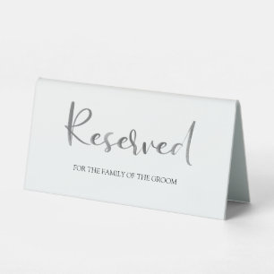 Modern Brush Calligraphy Script Wedding Reserved Table Tent