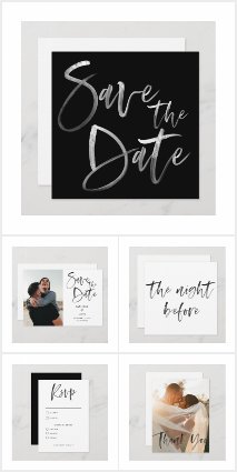 Modern Brush Calligraphy Wedding Suite