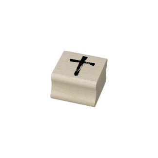 Modern Brush Cross - Christian Jesus Faith Christ Rubber Stamp