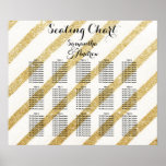 Modern Brush Gold Stripes Table Seating Chart at Zazzle