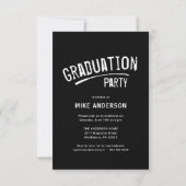 Modern Brush Graduation Grunge Photo Party Invite (Back)