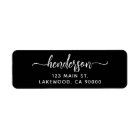 Modern Brush Handwritten Black Return Address