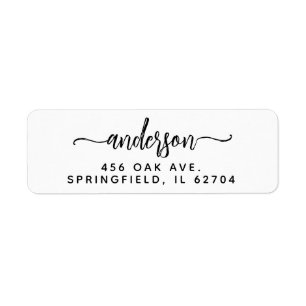Modern Brush Handwritten Return Address Label