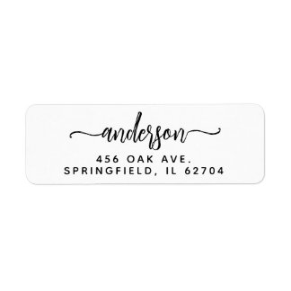 Modern Brush Handwritten Return Address Label