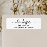 Modern Brush Handwritten Return Address Label<br><div class="desc">Cool brush script.</div>