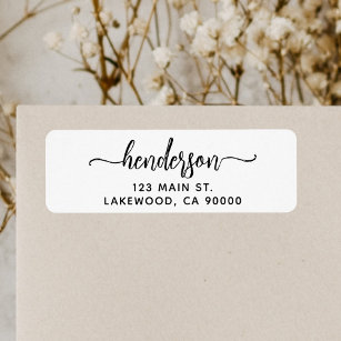 Modern Brush Handwritten Return Address Label