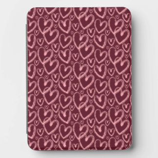 Modern Brush Heart Burgundy Pink Pattern Kindle Cover