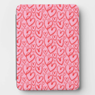 Modern Brush Heart Pink Red Pattern Kindle Cover