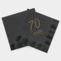 Modern Brush Lettering 70th Birthday Party Foil Napkins | Zazzle