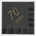 Modern Brush Lettering 70th Birthday Party Foil Napkins | Zazzle