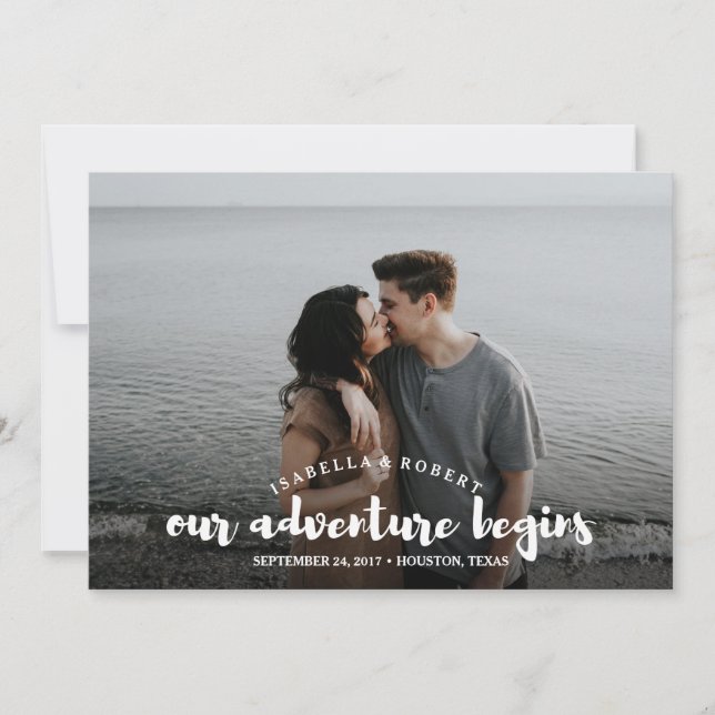 Modern brush photo our adventure personalized (Front)