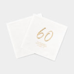 Modern Brush Script 60th Birthday Party Foil Napkins<br><div class="desc">This custom foil napkin will add stylish detail to your 60th birthday celebration. This design features simple chic lettering "60" with custom text. Matching invitations and birthdayt party supplies are available in my shop BaraBomDesign.</div>