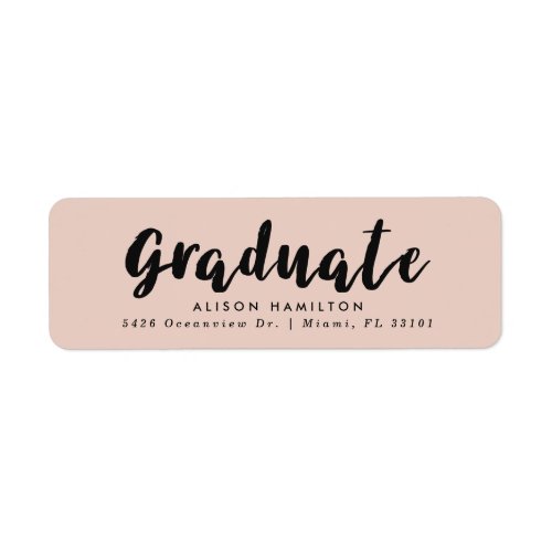 Modern Brush Script Beige Graduation label