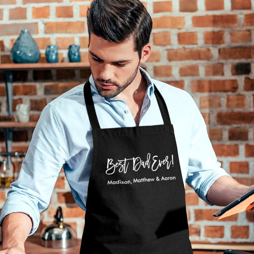 Modern Brush Script Best Dad Ever Apron