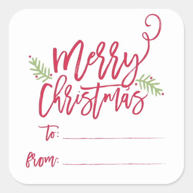 Modern Brush Script Bright Christmas Gifts Sticker