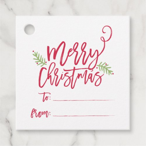 Modern Brush Script Bright Christmas Gifts Sticker Favor Tags