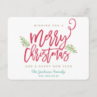 Modern Brush Script Bright Christmas Holiday