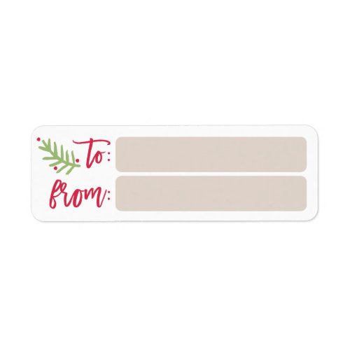 Modern Brush Script Bright Christmas Label To From