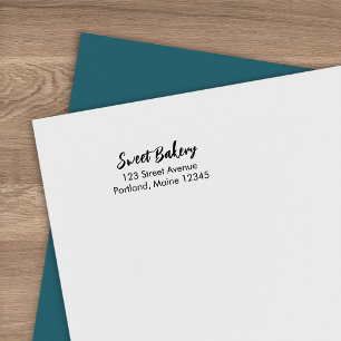 Modern Brush Script Business Name Return Address Self-inking Stamp