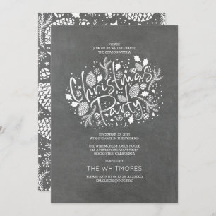 Modern Brush Script Christmas Holiday Party Invitation