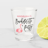 Modern Brush Script Watercolor Lemons Limoncello Shot Glass