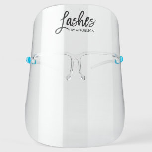 Modern Brush Script Lashes - Add Your Name - Face Shield