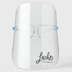 Modern Brush Script Lashes - Add Your Name Face Shield