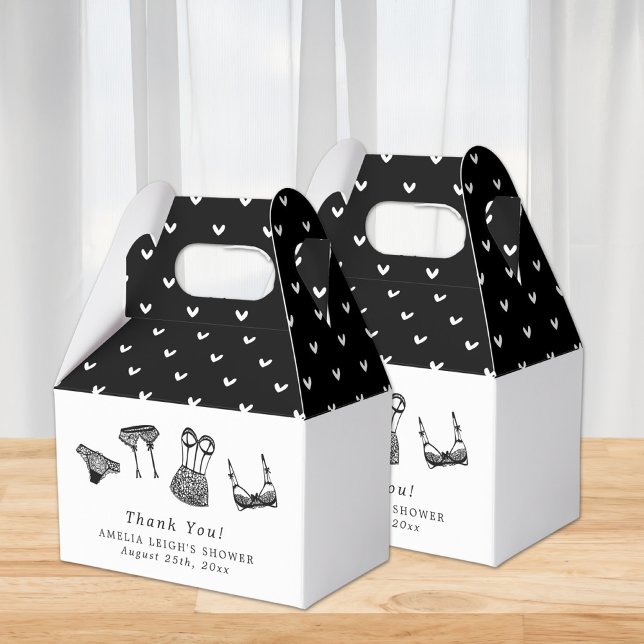 Modern Brush Script Lingerie Bridal Shower Favor Boxes (Creator Uploaded)