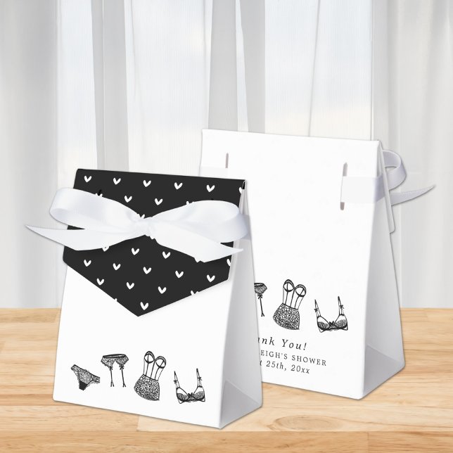 Modern Brush Script Lingerie Bridal Shower Favor Boxes (Creator Uploaded)