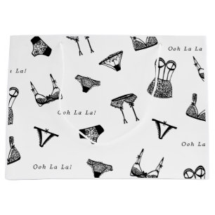 Modern Brush Script Lingerie Bridal Shower Large Gift Bag