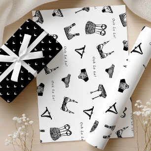 Modern Brush Script Lingerie Bridal Shower Wrapping Paper Sheets