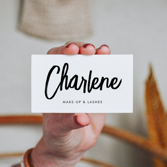 Modern Brush Script Make-Up Artist Business Card (Creator Uploaded)