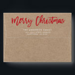 Modern Brush Script Merry Christmas Kraft Envelope<br><div class="desc">Modern Brush Script Merry Christmas Kraft Envelope</div>