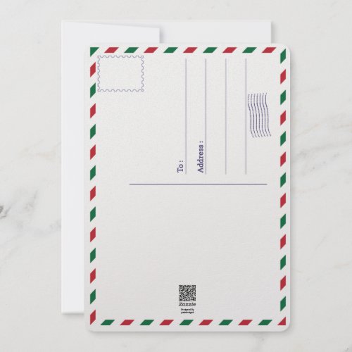 Modern Brush Script Merry Christmas Photo Postcard