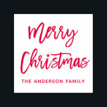 Modern Brush Script Merry Christmas Star Red Self-inking Stamp<br><div class="desc">Modern Brush Script Merry Christmas Star Red Ink Stamp</div>