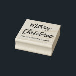 Modern Brush Script Merry Christmas Star Rubber Stamp<br><div class="desc">Modern Brush Script Merry Christmas Star Rubber Ink Stamp</div>