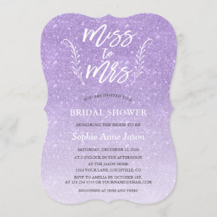 Modern Brush Script Miss To Mrs Bridal Shower Invitation