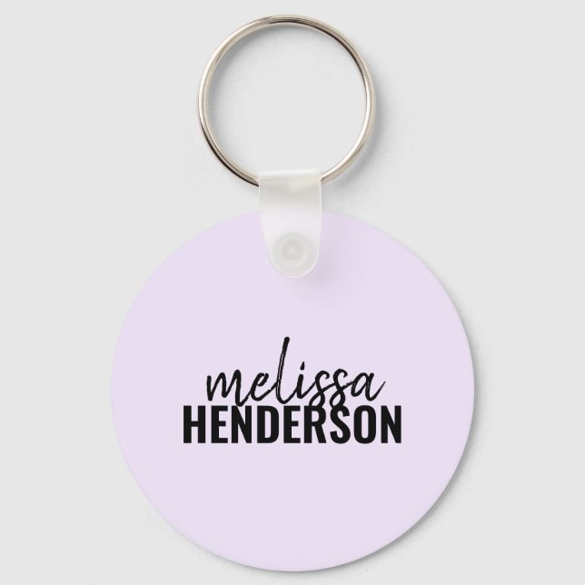 Modern Brush Script Name Simple Key Keychain (Front)