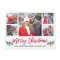 Modern Brush Script Red 5 Photo Merry Christmas