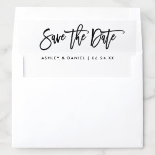 Modern Brush Script Save The Date Envelope Liner