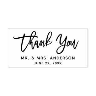 Modern Brush Script Thank You Wedding Self-inking Stamp