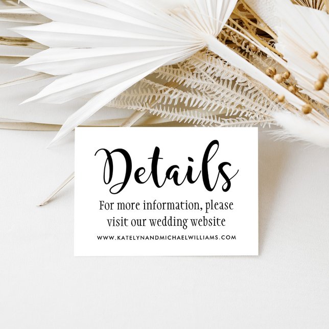 Modern Brush Script Wedding Details Enclosure Card (Creator Uploaded)