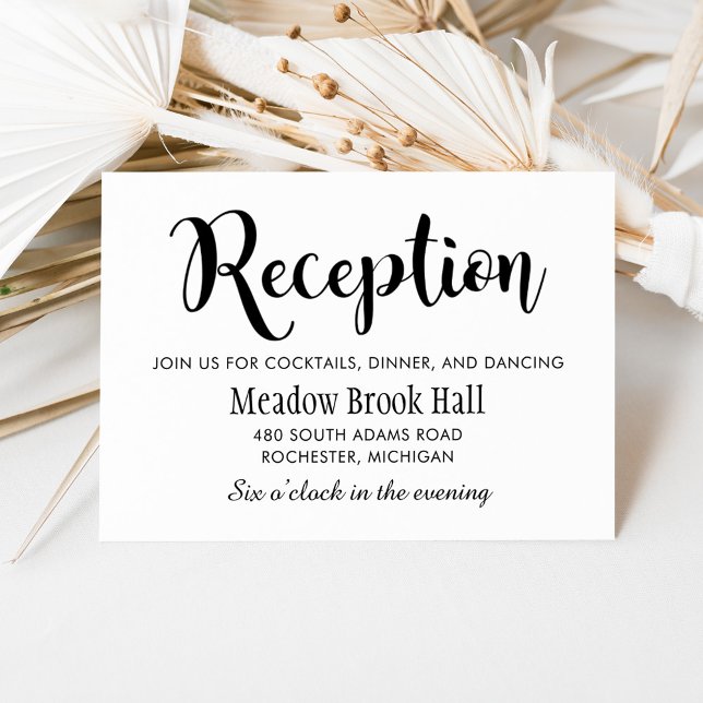 Modern Brush Script Wedding Reception Enclosure Card (Creator Uploaded)