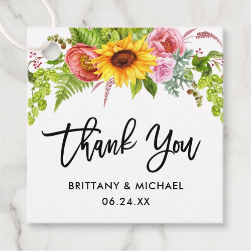 Modern Brush Script Wedding Thank You Favor Tags