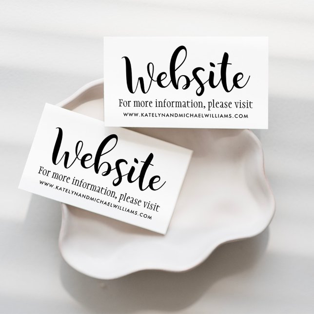 Modern Brush Script Wedding Website Enclosure Card (Creator Uploaded)