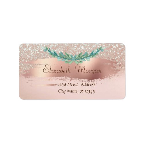 Modern Brush Stroke Glitter BokehBranch Label