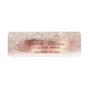 Modern Brush Stroke, Glitter Bokeh, Confetti Label